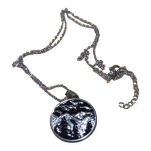 Silver And Black Mountain Necklace
